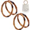 Beebeecraft 4pz Manici Borsa in bambù Imitazione Rotondi 13cm | Donna Manici Rotondi Legno Anello di Ricambio per Borsa Spiaggia Estiva Fatta A Mano Fai da Te Forniture per La Fabbricazione
