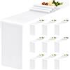 YMHPRIDE 10 runner da tavola bianco satinato, 30 x 180 cm, per matrimoni, feste, compleanni, banchetti, decorazioni da tavolo