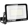RIGIDON Faretto LED da Esterno con Spina, 1x 200W 20000LM Fari di Sicurezza, Proiettore Led, Faretti lampada Per Giardino Cortile Garage Parete Officina Patio, IP66 Impermeabile 6000K Bianco Freddo
