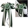 ThaiRoot 4 pezzi di fiocchi per auto in seta per matrimonio, decorazione per auto, simulazione di rose, fiocco per maniglia della porta e specchietto retrovisore, decorazione per sedia da matrimonio, fiocco
