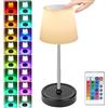HOTUT Lampada da Tavolo Senza Fili Ricaricabile, Dimmerabile LED, 16 Colori RGB, Touch Dimmer, Portatile per Interni ed Esterni, Ristorante, Camera da Letto, Bar