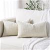Dorunfeey Federa Cuscino 30x50 Beige Ciniglia Moderni Cuscini Decorativi Divano Arredo Copricuscino Fodere Cuscini Arredamento Copri Cuscino Federe 30x50 per Salotto Camera da Letto Soggiorno Sala Sofa Set di 2