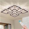FRIXCHUR Lampadario dimmerabile in cristallo quadrato lampada da soffitto a 8 luci a led in cristallo lampadario led per sala da pranzo della camera da letto, dia 50 cm