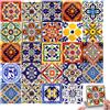 kyaoayo Adesivi Piastrelle messicane, 24 pezzi, design vintage marocchino, decorazione per piastrelle da bagno e cucina, per doccia e scale da cucina (mixcolor, 15x15 cm)