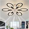 GWYAJTU LED Ventola Lampadario Silenzioso Reversibile 6 Velocità Plafoniera Con Ventilatore Integrato , Dimmerabile Timer Ventilatore Da Soffitto Con Luce E Telecomando Per Camera Da Letto Soggiorno, Nero