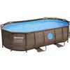 Bestway Piscina Power Steel Swim Ovale con Oblo' cm 488x305x107h Bestway