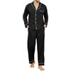 Reliwel Pigiama Uomo Cotone Lungo Invernale Pigiami Uomo Aperto Davanti con Bottoni Manica Lunga Pigiami Due Pezzi Camicia e Pantaloni Caldi e Morbidi