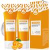 Muiefe 2 Pezzi Gel Esfoliante Arancione, Scrub Viso e Corpo Purificante, Esfoliante Viso Naturale All'Arancia per Pulizia Profonda, Esfolia e Migliora la Texture Della Pelle, Adatto a Tutti i Tipi di Pelle