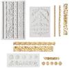 Disnace 3 Pezzi Barocco Stampo in Silicone, 3D Vintage Moldo di Silicone, Stampi Fondente Stampo per Torta, Barocco Decorazione Molds per Dessert Cioccolato Gioielli Argilla (Grigio)