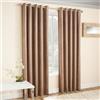 Enhanced Living Vogue Latte Natural - Tende oscuranti con occhielli, termiche, riduzione del rumore, 229 x 183 cm, per camera da letto e soggiorno