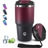 Grsta 20oz Tumbler Termico, Termos Caffè Ermetica Portatile, Tazza Termica per Bevande Calde e Fredde, Isolata Sottovuoto In Acciaio Inox, Bicchiere Termico A Prova di Perdite