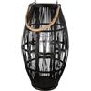 GILDE Portacandela Yantai in bambù - nero - altezza 60 cm x diametro 32 cm - forma conica - con manico