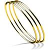 Dankadi Bracciale Finemente Lucidato in Argento 925 2MM di Larghezza, Set da 1/2/3 Impilabile 60 65 68MM di Diametro, Braccialetto da Polso Rotondo Liscio Pieno Semplice Classico DIY per Donna
