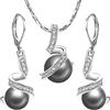 Vissen Set Orecchini a Pendente con Perle di Coltura Zirconio Dormeuse Orecchini Donna Eleganti Gioielli Regalo, Perla