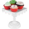 BAKAJI Alzata Alzatina Porta Torta in Metallo 16cm Vassoio Dolci Cupcake Muffin Quadrat