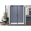 Taco Box doccia nicchia 110 cm porta DUE BATTENTI H200 cm cristallo 6mm profilo NERO OPACO ZENO