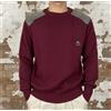 burberrys BURBERRY Vintage 80 Maglione 100% Pura Lana Vergine Col Borgogna inserti Suede S
