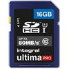 Integral UltimaPro - Scheda di memoria SDHC da 16 GB, classe 10, fino a 80MB/s