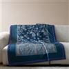 Bassetti Plaid Indian Roses B1 blu 135x190 - Eleganza Floreale Granfoulard