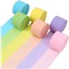 Augesak Carta Crespa Colorata, 6 Colori Carta Crepe 4.5cm*25m Decorativa Nastro Crespata per Compleanno matrimonio i Lavori di Floreale Fai da Te