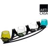 BAKAJI Portacandele Arti Casa Con Struttura in Metallo 62x12cm Casa Soggiorno Atsmofera