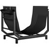 Outsunny Porta Legna in Metallo con Borsa da Trasporto Rimovibile in Tessuto Oxford, 53x33x43 cm, Nero | Aosom Italy