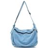 LHHMZ Borsa in denim da donna Borsa a tracolla messenger in tela casual Borsa a tracolla grande retrò