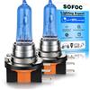 SOFOC Lampadina H15 12V 55W/15W 715 Faro DRL Bianco 6000K 2Pcs | 64176 PGJ23t-1 - Hi/Lo - 1000LM Doppio filamento - Lampada 3 pin - DRL 6000K - AC/DC - Alogena - Plug & Play