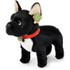 RAPPA Peluche Bulldog francese nero con collana in piedi 30 cm ECO-Friendly