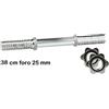 Toorx Fitness Manubrio Cromato 38 cm. Chiusura a Vite Linea Toorx MCV-38