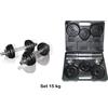 Toorx Fitness Valigetta Pesi Ghisa 15 KG. (2 Manubri + Dischi 8x1 kg + 4x0,75 kg) COD. VAL-15DGN Linea Toorx