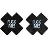 SuperLove Cross Nipple Covers Fuck Me! Black