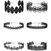 SuperLove Sexy Lace Choker Set Black 6pcs
