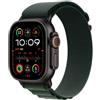 Apple Watch Ultra 2 GPS + Cellular 49mm Black Titanium Case with Dark Green Alpine Loop - Small