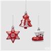 EDG Enzo De Gasperi Addobbo di Natale Pino Stella Calza Ass. H 7 Cm White Red 1 Pz