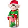 De.car2 Peluche di Natale Maxi Elfo Gambe e Braccia Lunghe L 100 Cm