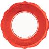 Givi Piatti Liberty D 27 Cm Bordo Rosso Metallizzato Cf 8 Pz Bianco