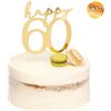 Givi Cake Topper Happy 60 Oro 13 x 12 Cm