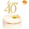Givi Cake Topper Happy 40 Oro 13 x 12 Cm
