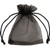 ETM Bag Organza con Tirante 8 x 10 Cm Sacchetto Portaconfetti Nero 12 Pz