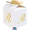 Big Party Bomboniera Scatoline Cubetto Fiocco Lettera R Cf 10 Pz
