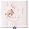 Big Party Tovaglioli Carta Battesimo Baby Bear 33 x 33 Cm Rosa Cf 16 Pz