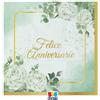 Big Party Tovaglioli Carta Felice Anniversario Eucalipto 25 x 25 Cm Bianco Verde