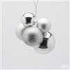 EDG Enzo De Gasperi Grappolo Palla Natale Pvc 5 Pz Silver