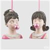 EDG Enzo De Gasperi Addobbo di Natale Lady Chewing Gum 2 Ass. H 12 Cm Two Tone Pink 1 Pz