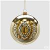 EDG Enzo De Gasperi Addobbo Natale Palla Gemme H 12 Cm D 10 Cm Gold