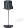Fade Lampada da Tavolo Aladina Led Ricaricabile H 30 Cm D 11 Cm Wireless Dimmerabile Antracite