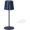 Fade Lampada da Tavolo Aladina Led Ricaricabile H 30 Cm D 11 Cm Wireless Dimmerabile Cobalto