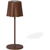 Fade Lampada da Tavolo Aladina Led Ricaricabile H 30 Cm D 11 Cm Wireless Dimmerabile Corten