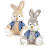 De.car2 Peluche Coniglio Bunny Seduto L 60 Cm con Giacchetta Jeans 2 Col Ass. 1 Pz